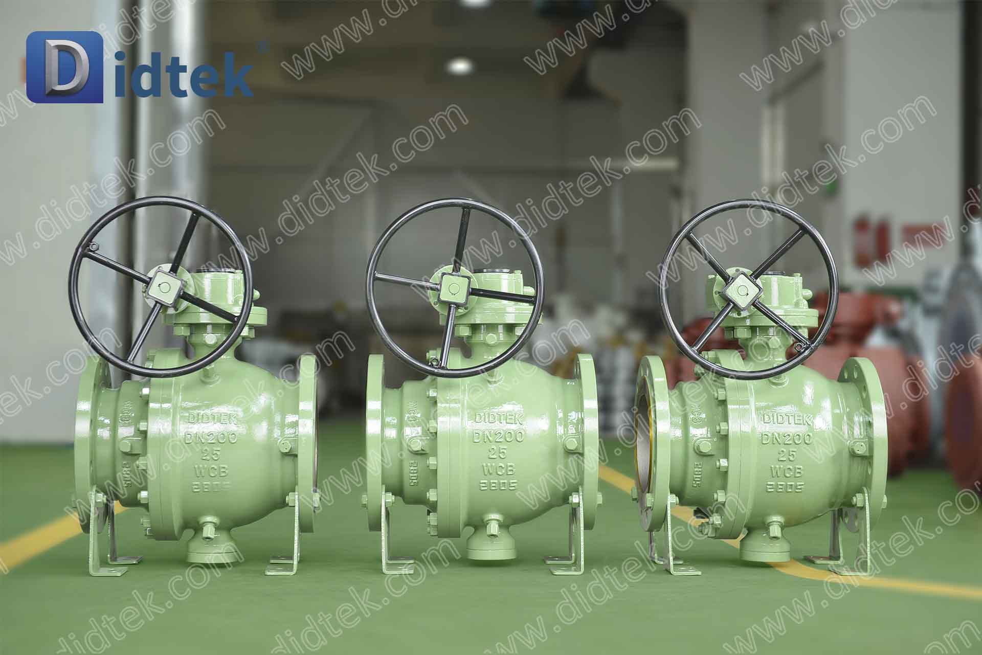 A-17 DIDTEKCTBV-WCB Katup Bola Badan Trunnion Bergelang Dengan Gearbox