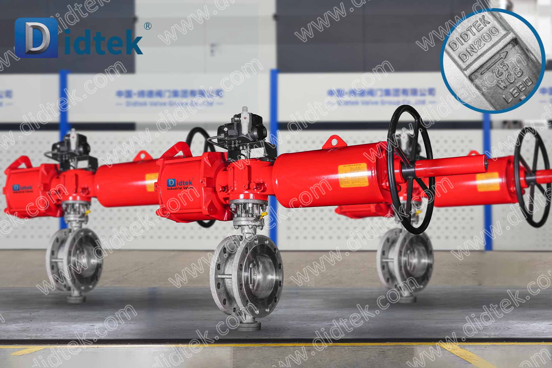 M-16 DIDTEKTOFBV Katup Kupu-Kupu Tiga Offset Pneumatik Kerja Tunggal dengan TI