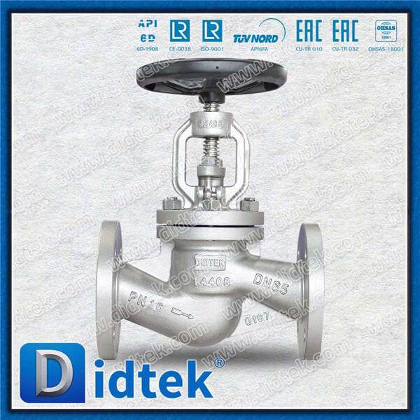 Din Globe Valve-DN50 1.4408 Flange Roda Tangan