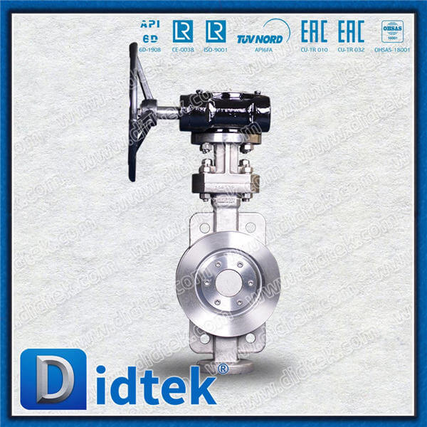 Triple Offset Wafer Butterfly Valve DN125 CF8M Gear