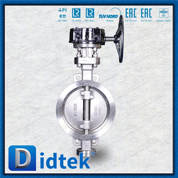 Triple Offset Wafer Butterfly Valve DN300 CF8M Gear