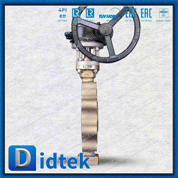 UNS C95800 Kursi Logam Katup Kupu-kupu Lug Triple Offset