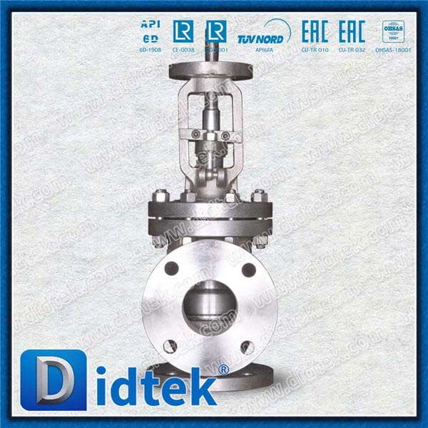 5A Bahan F53+PTFE Seat Angle Globe Valve dengan X-ray dan Inspeksi Penetran