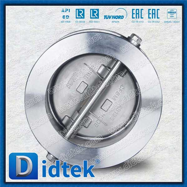 Duo Stainless Steel Duo Wafer Check Valve Dengan Segel EPDM