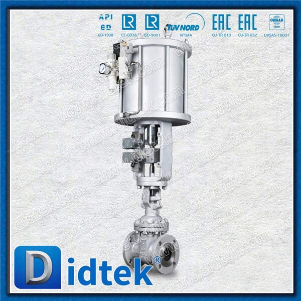 Katup gerbang WCB pneumatik dengan 2 sakelar batas