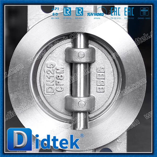 Triple Offset Wafer Butterfly Valve DN125 CF8M Gear