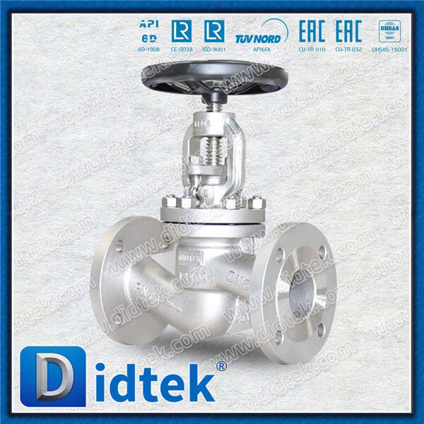 Din Globe Valve-DN50 1.4408 Flange Roda Tangan