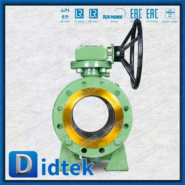 WCB Flanged Trunnion Split Body Ball Valve dengan Gearbox