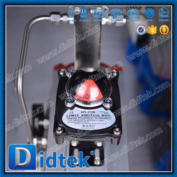 Akting tunggal dengan katup bola aktuator pneumatik musim semi