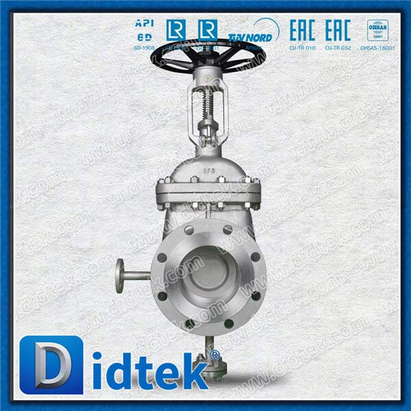 6 '' CF8 Heat Jacket Gate Valve dengan Blow Down dan Tiriskan