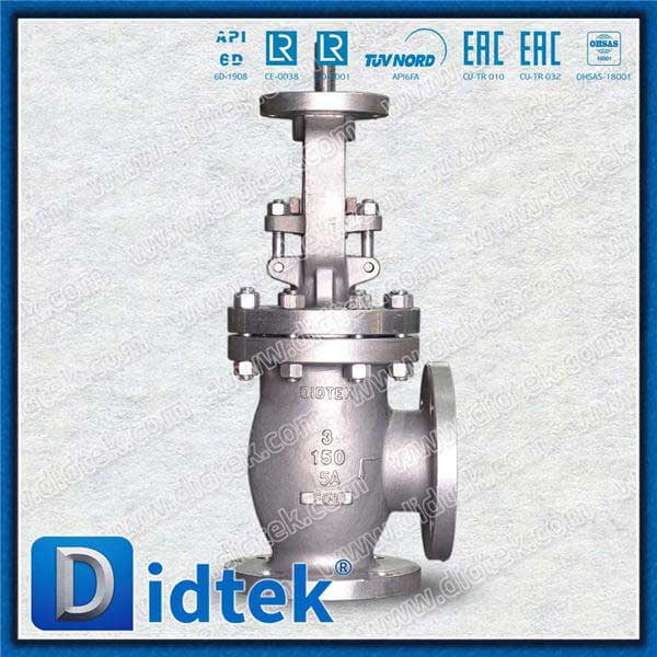 5A Bahan F53+PTFE Seat Angle Globe Valve dengan X-ray dan Inspeksi Penetran