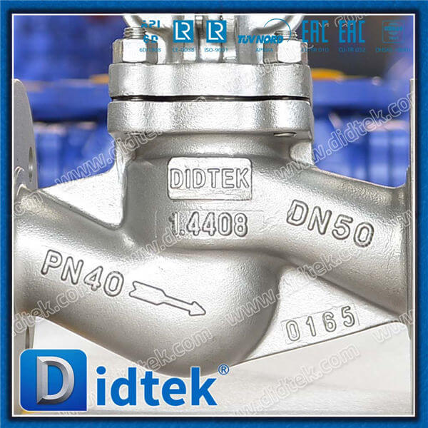 Din Globe Valve-DN50 1.4408 Flange Roda Tangan