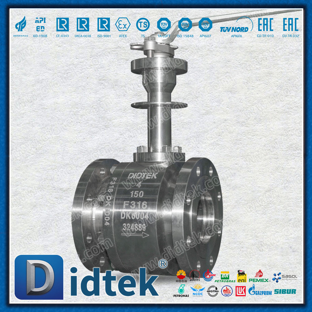 Didtek F316 Tuas Manual Stainless Steel Dioperasikan Katup Bola Kriogenik Bergelang