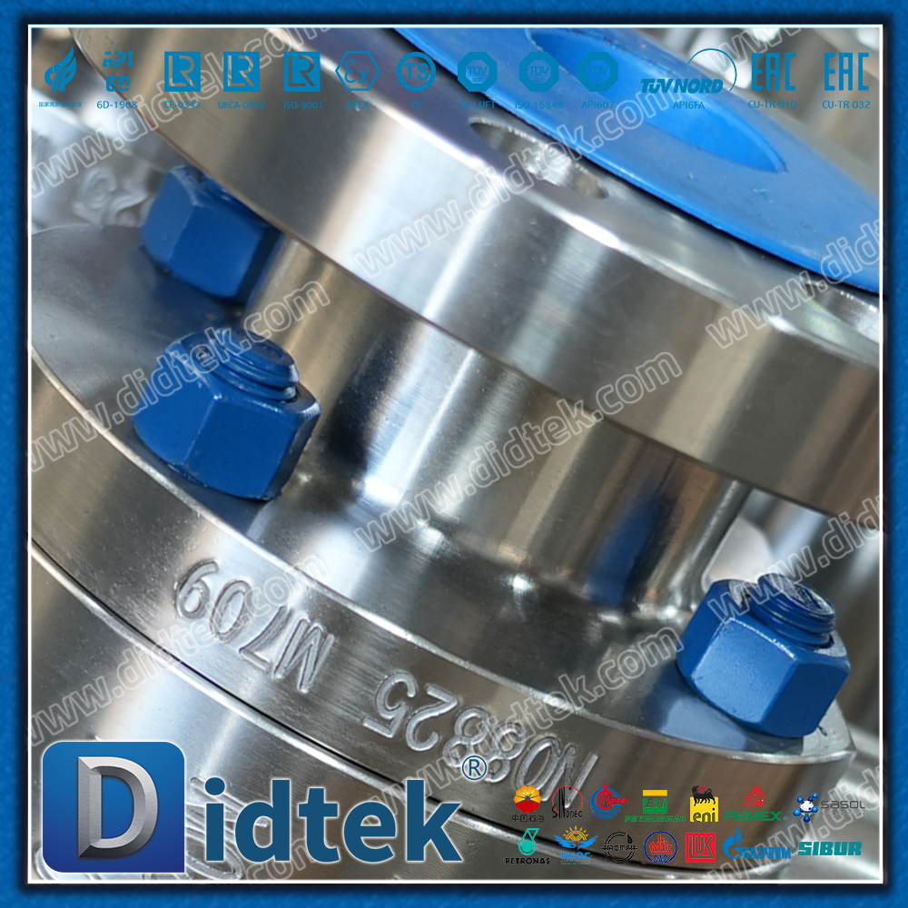 Didtek Necking Katup Bola Trunnion Inconel 825 Paduan Khusus Bibir Dua Arah