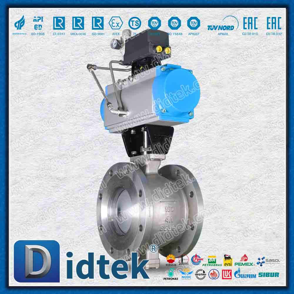 Katup Bola Port V Segmen 4A Paduan Dupleks Pneumatik
