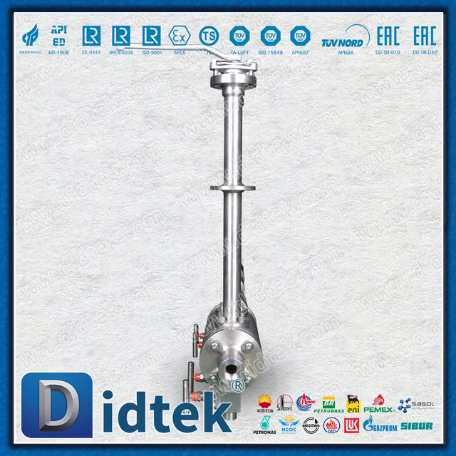 Katup Bola Bola Ganda Batang Diperpanjang Nitrogen Cair Kriogenik LNG