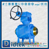 Gearbox Butt Welded DN150 3pcs Metal Trunnion Ball Valve