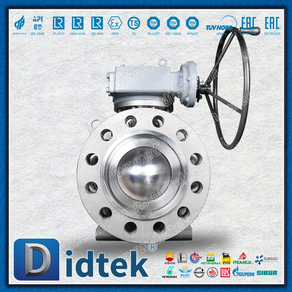  Didtek Flange Full Bore Baja Tempa Tekanan Tinggi A105 Trunnion Mounted Ball Valve 