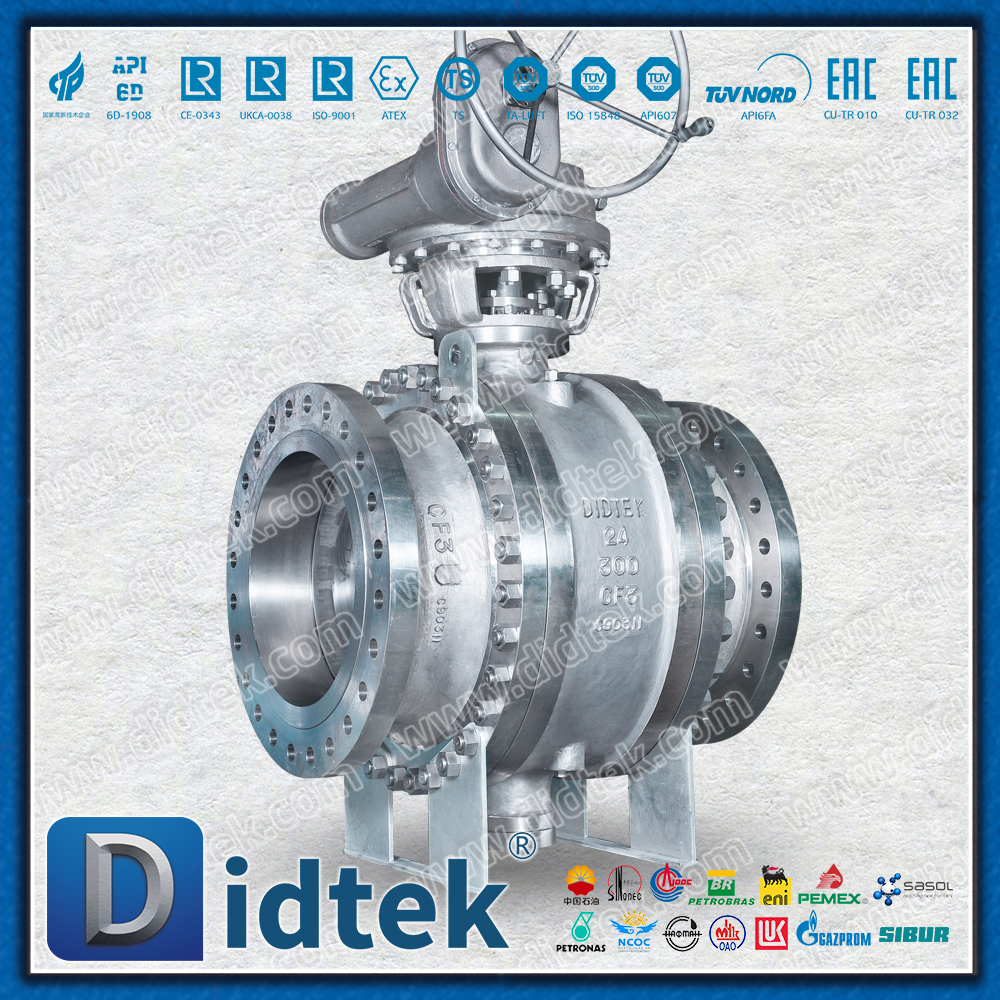 Katup Bola Terpasang Trunnion Baja Tahan Karat CF3 24''