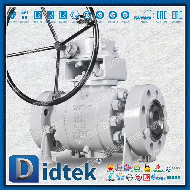 RTJ 2500LB Katup Bola Trunnion Baja Tempa Segel MENGINTIP Tekanan Tinggi