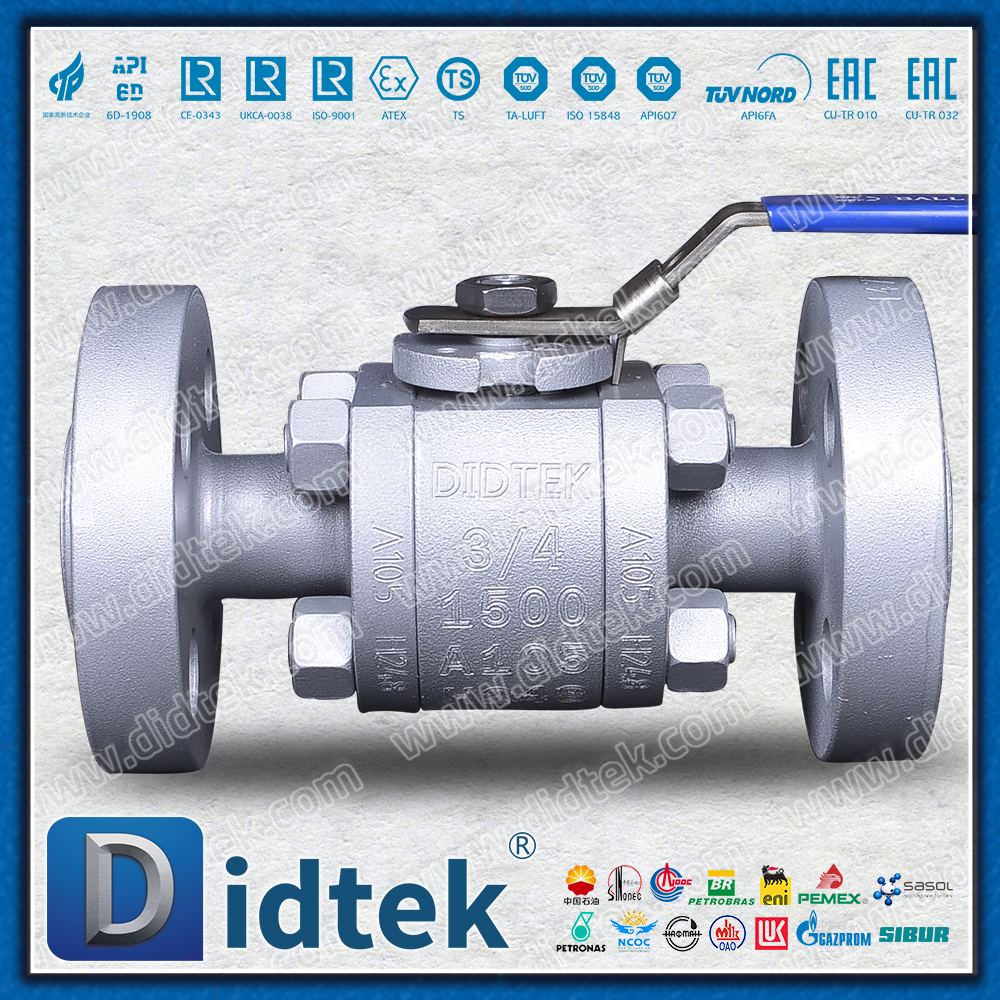 API6D A105 RTJ 1500LB Katup Bola Mengambang Masuk Sisi Tekanan Tinggi