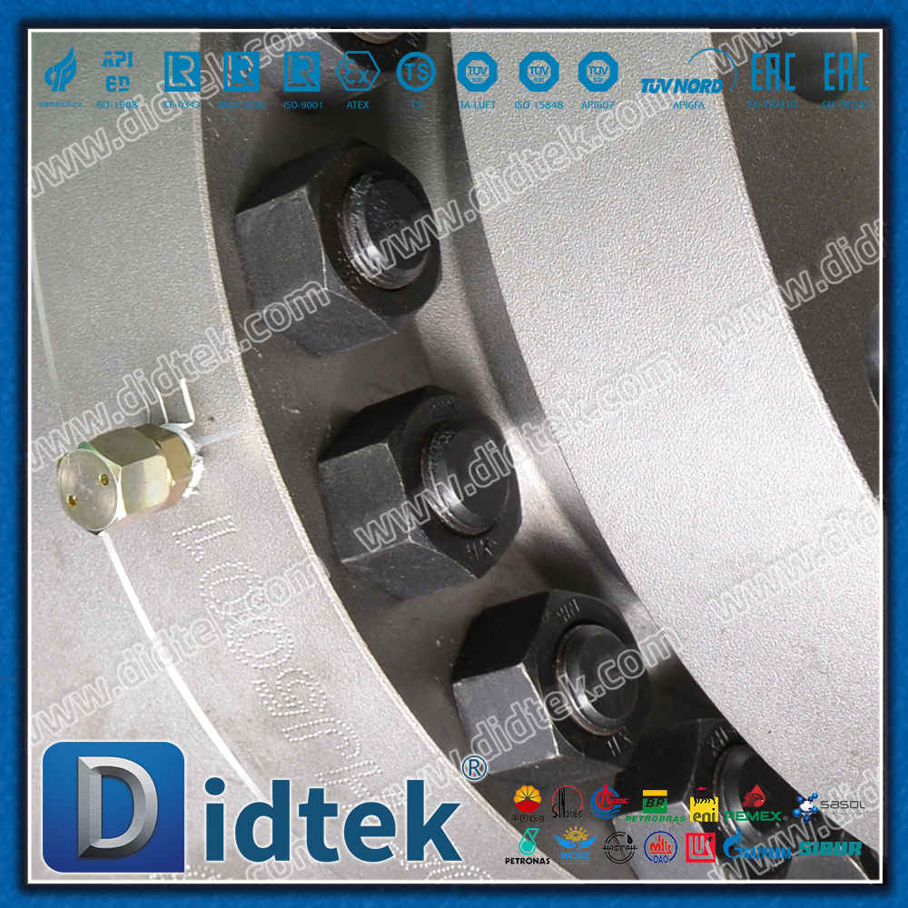  Didtek Flange Full Bore Baja Tempa Tekanan Tinggi A105 Trunnion Mounted Ball Valve 