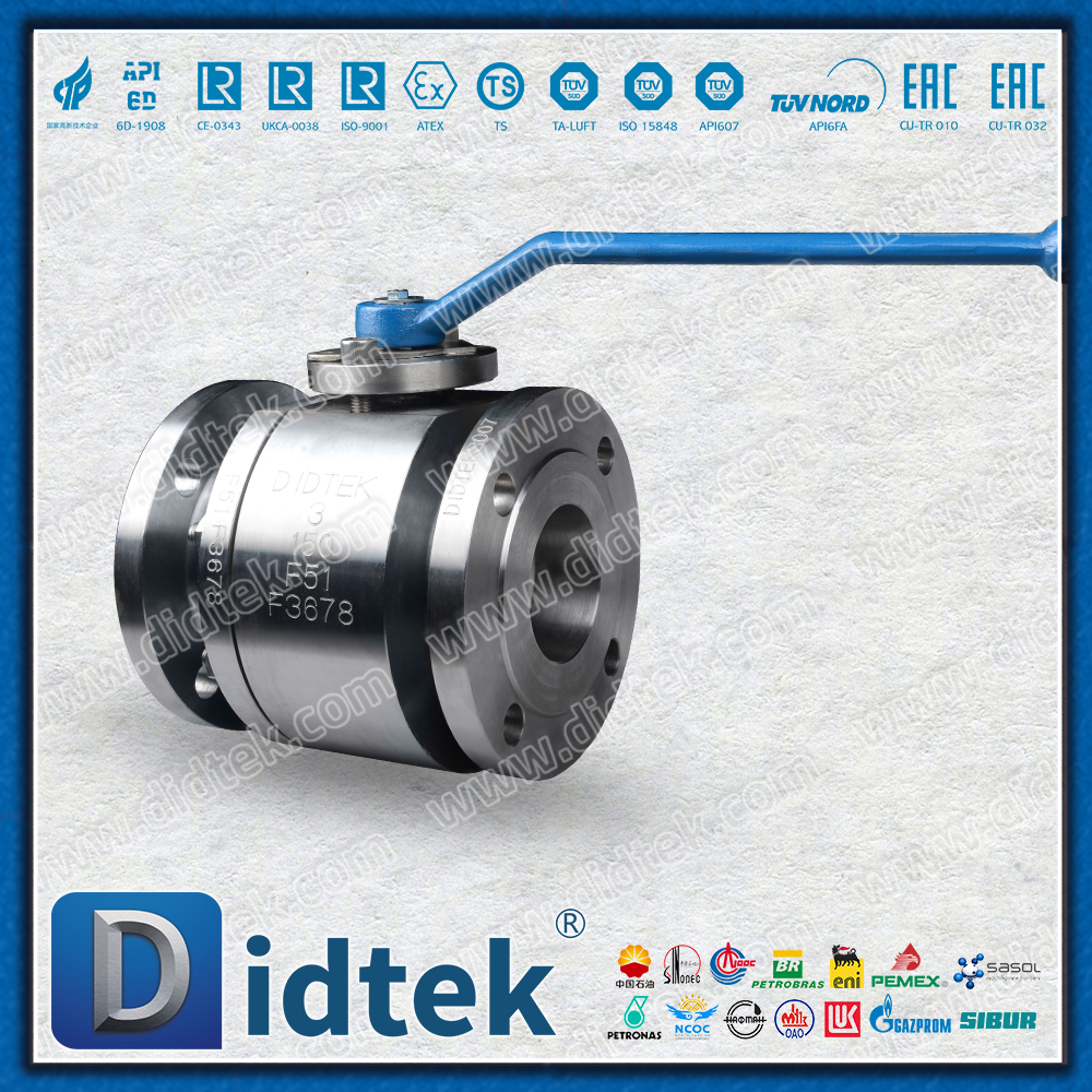 F51 Duplex Stainless Steel Aktuator Pneumatik Kerja Ganda Logam Duduk Katup Bola Mengambang Ditempa