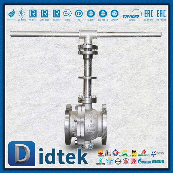 Batang panjang 4 inci CF3M Cast Steel Manual Trunnion Ball Valve