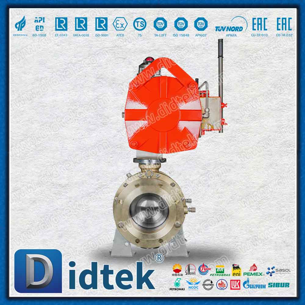 Katup Bola Trunnion C95800 Perunggu Aluminium Kerja Tunggal Pneumatik Teknik Kelautan