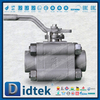 3 PCS A105N Diperkuat PTFE Seat Thread Forged Ball Valve