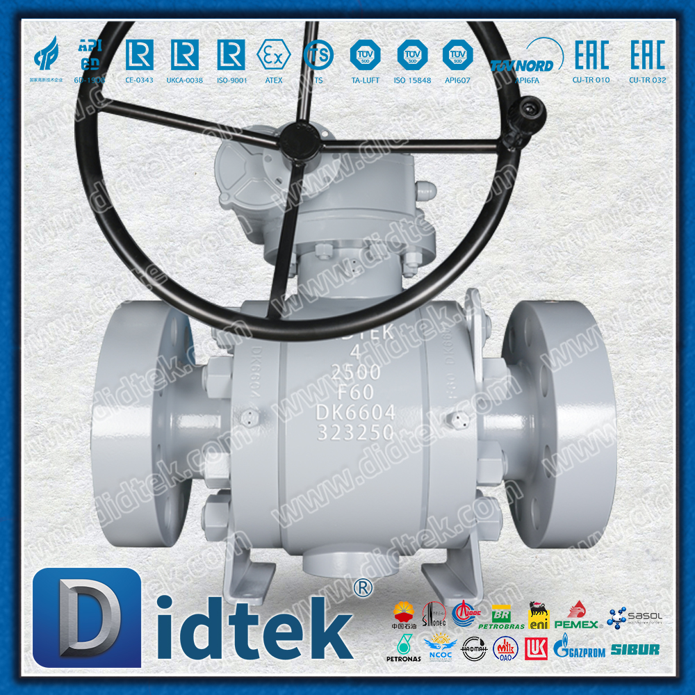 F51 Potong Logam Ke Logam F60 Trunnion Ball Valves Segel Keras