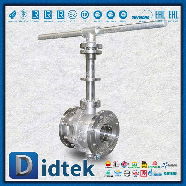 Batang panjang 4 inci CF3M Cast Steel Manual Trunnion Ball Valve