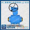 Gearbox Butt Welded DN150 3pcs Metal Trunnion Ball Valve