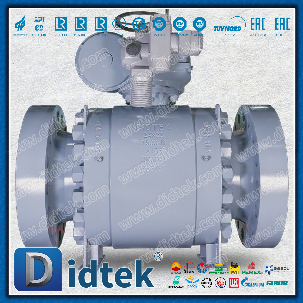 ESD Marine Engineering Trunnion Mounted Auma Electric Ball Valve Untuk Gas Tekanan Tinggi