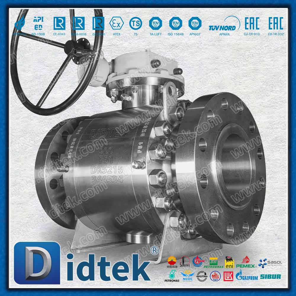 Duplex Alloy F51 Trunnion Ball Valve Untuk Gas Alam Asam, Minyak Mentah dengan H₂S dan CO₂