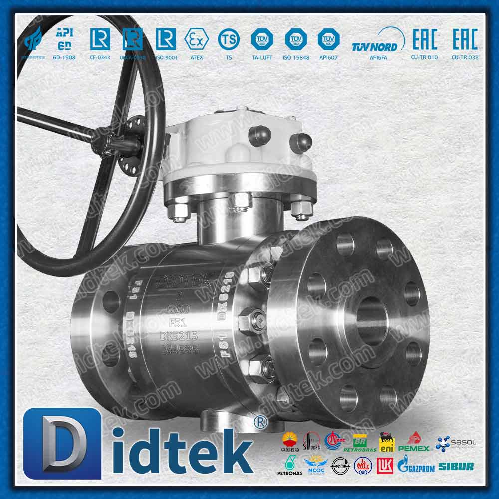 Katup Bola Trunnion Tempa Kelas F51 1500 Dengan Penyegelan MENGINTIP