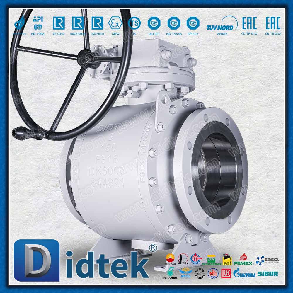 Katup Bola Trunnion Segel Bibir Teknik Kelautan Dengan Indikator Posisi