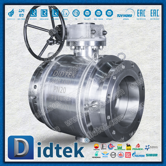 Katup Bola Trunnion yang Dilas Sepenuhnya dengan Bodi F316Ti & Kursi HNBR