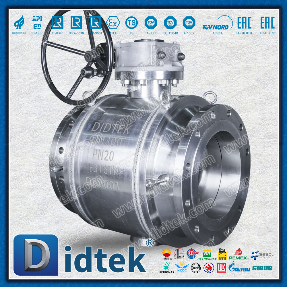 Katup Bola Trunnion yang Dilas Sepenuhnya dengan Bodi F316Ti & Kursi HNBR